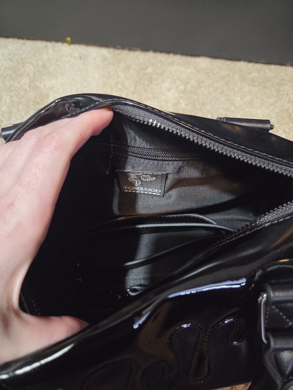 Foxblood Black Oil Slick Handbag - Picture 4 of 4